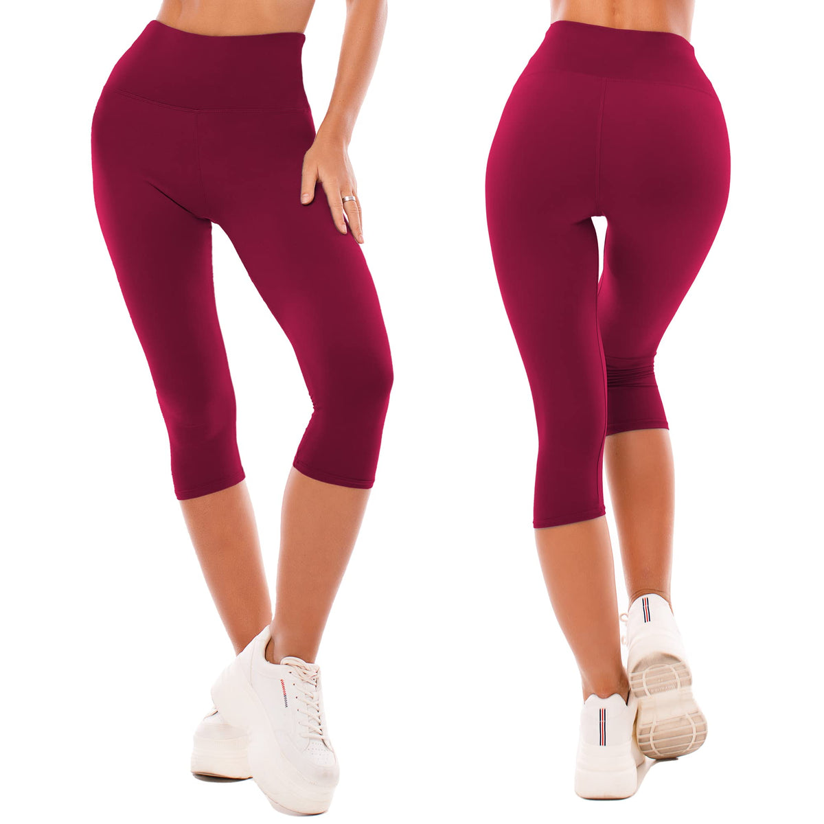 SINOPHANT High Waisted Capri 3/4 Length Leggings for Women