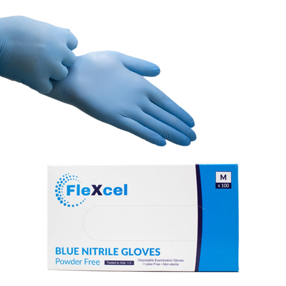 Powder Free Nitrile Gloves - Medical-Grade, Latex-Free, Food Safe (Box of 100)
