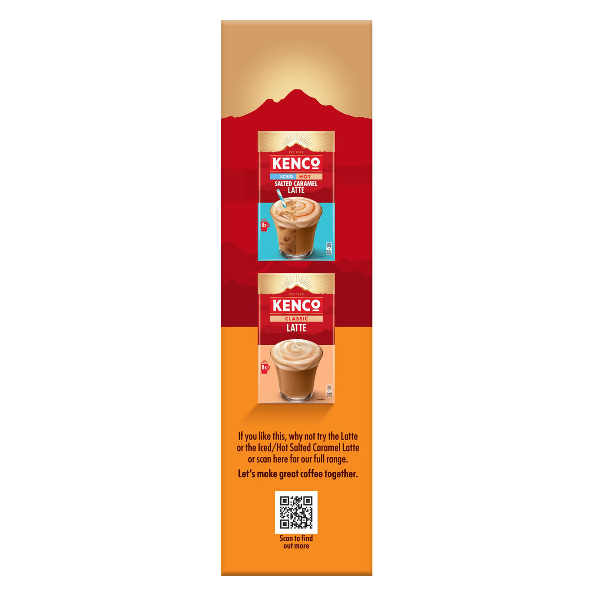 Kenco Iced Hot Salted Caramel Latte Sachets x8 (Pack of 5, Total 40 Sachets)