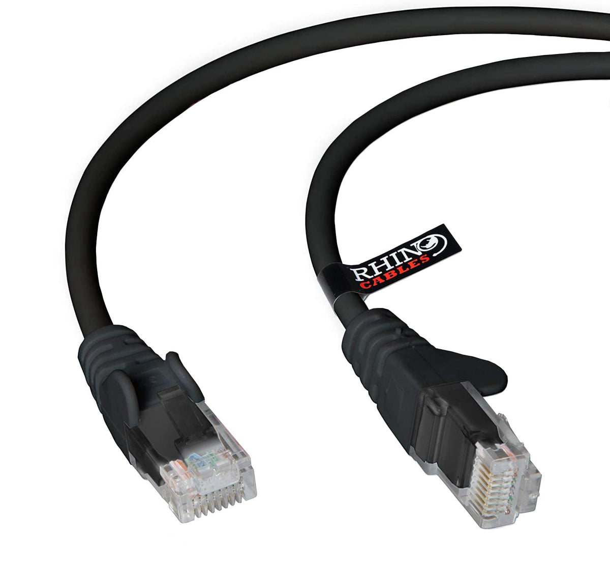rhinocables CAT 5e Ethernet Cable, RJ45 Network Lead (3m, Black)