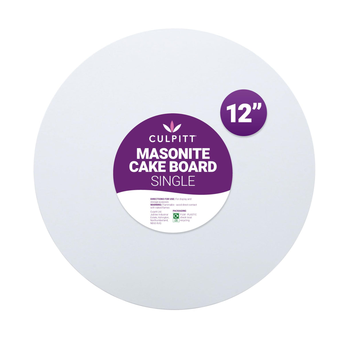 Culpitt Black 10" Masonite Cake Board | Extra Strong, Round, 5mm Thick