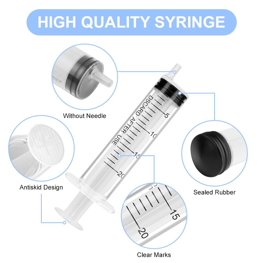 OFFCUP Plastic Syringes, 8pcs No Needle Syringe, 10ml Liquid Measuring Syringe with Luer Slip Tip for Refilling and Measuring Liquids, Scientific Labs Experiment, Feeding Pets (No Needle)