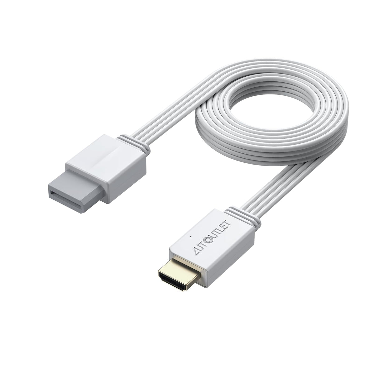 AUTOUTLET Wii to HDMI Converter 1080P 5ft/150 cm for Full HD Device, Adapter with HDMI Male Cable Output Compatible with Nintendo Wii, Wii U, HDTV, Monitor-Supports All Wii Display Modes