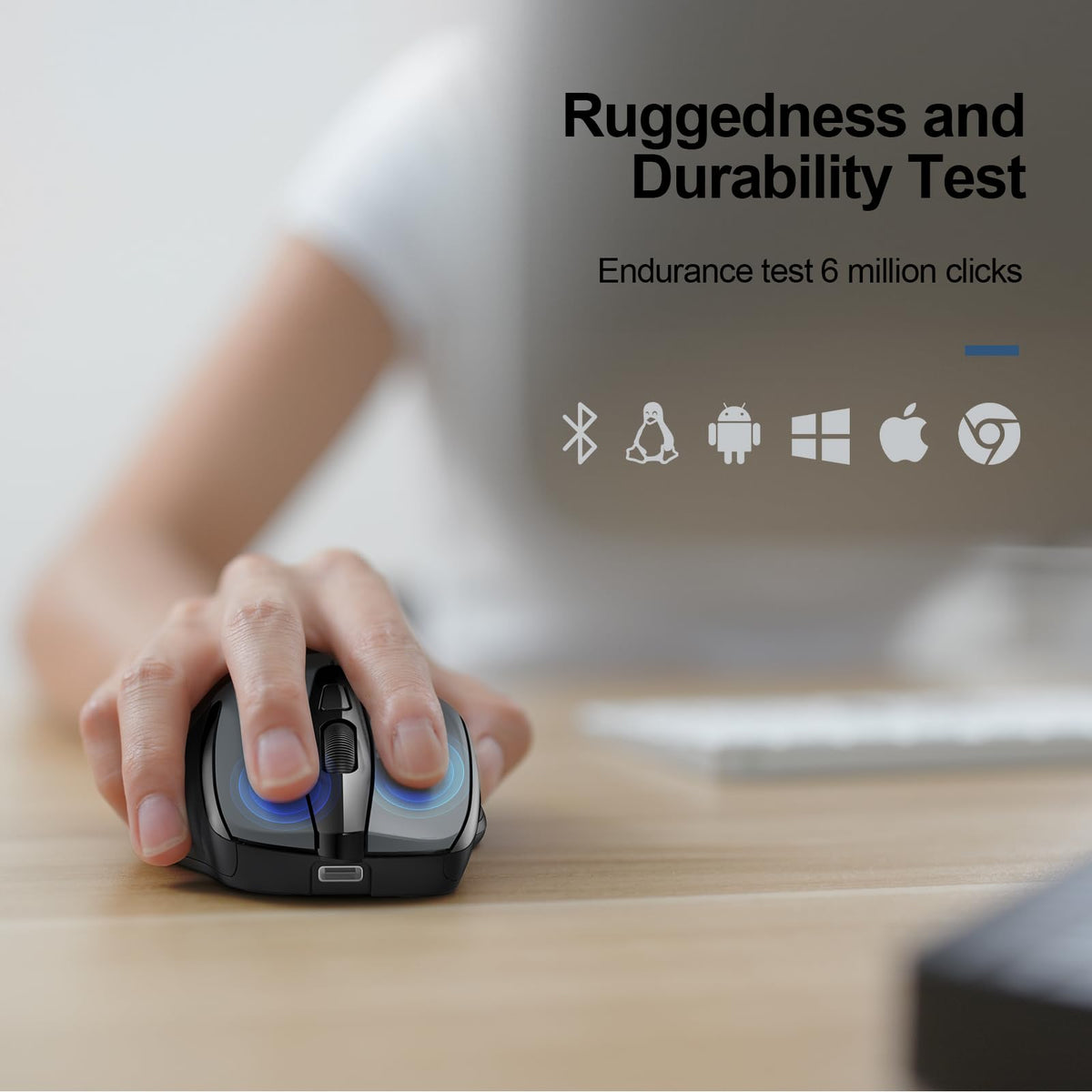TECKNET Bluetooth Mouse, Rechargeable Bluetooth Wireless Mouse