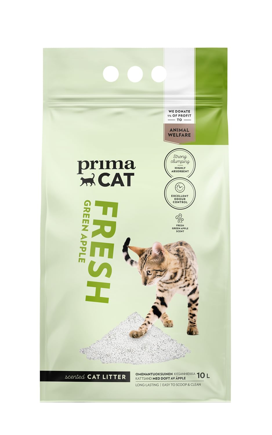 PrimaCat - Hygienic Apple Scented Cat Litter, Long Lasting Clay, 5L (4kg)
