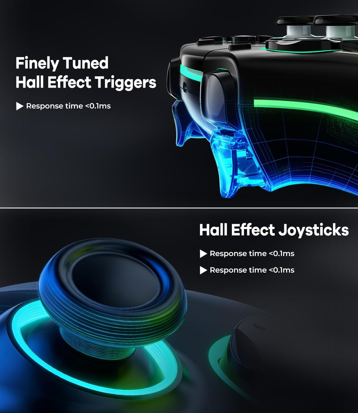MYSTILUCK Wireless Hall‑Effect Controller for PS5, PC, Mac, Steam Deck