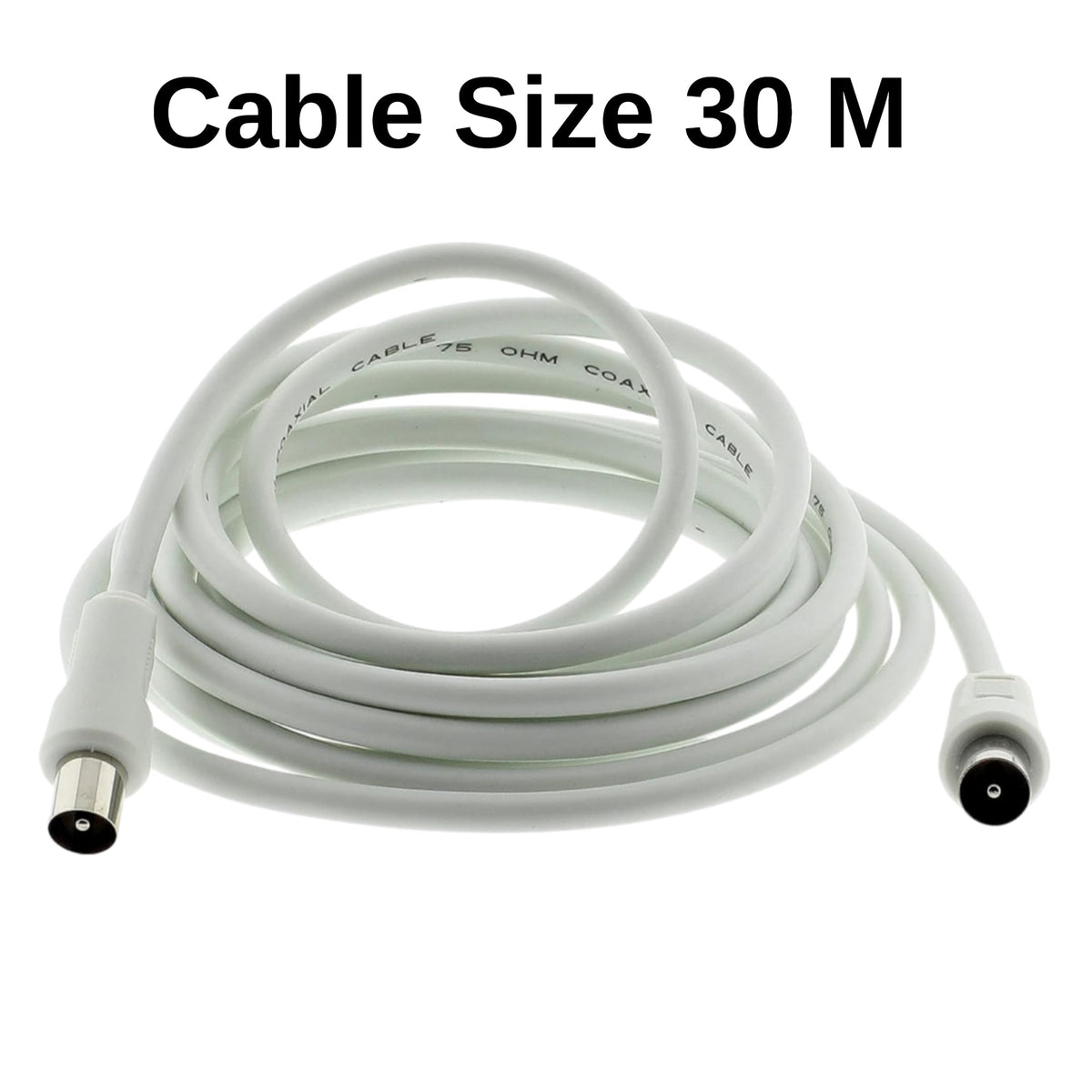 3C2V TV Coaxial Cable 8M - Nickel Plated RF Coax Extension Lead for Freesat, Aerial Socket, Freeview, Sat,DVD,VCR,SKY, Smart U-HD TV, Virgin, BT, Antenna Box, Y Splitter, Signal Booster 8.0 Meter