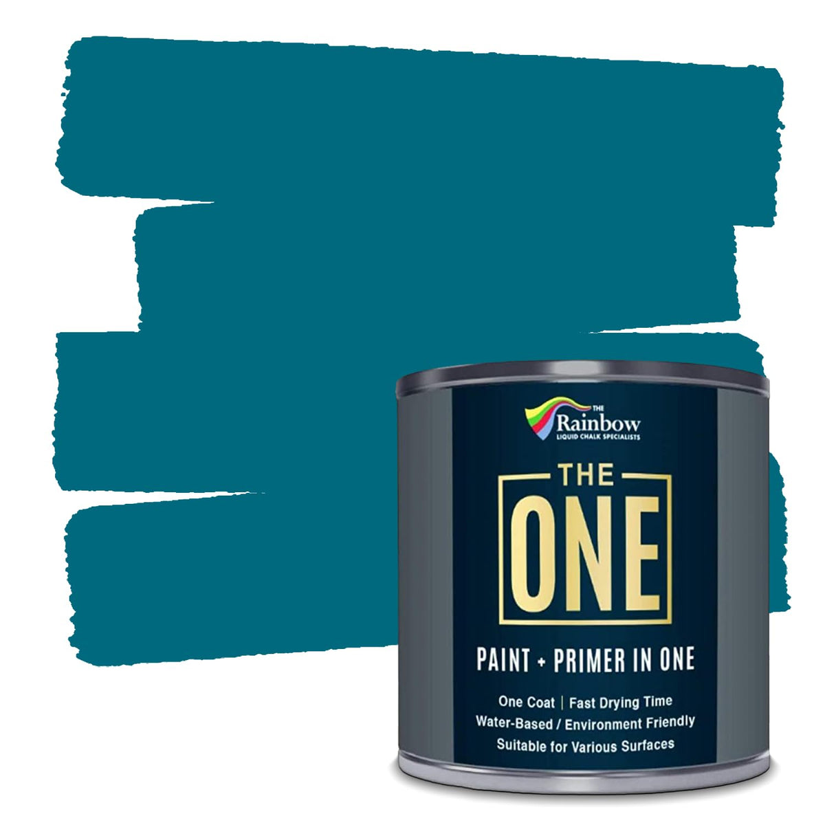 THE ONE All-In-One Paint & Primer - Black Matt, 250 ml | Multi-Surface 1 Coat Formula | Easy Indoor & Outdoor Decorating for Home & Garden Walls, Floors & Furniture | Durable, Water-Based & Low VOC