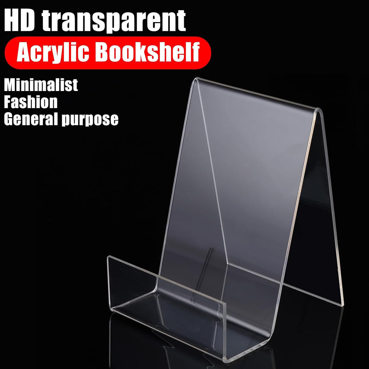 ASelected 6Pcs Clear Acrylic Book Stand, book Holders, Transparent Book Display Stand for Displaying Books, Notebooks, Picture Albums, Picture Books, Menu, Magazine
