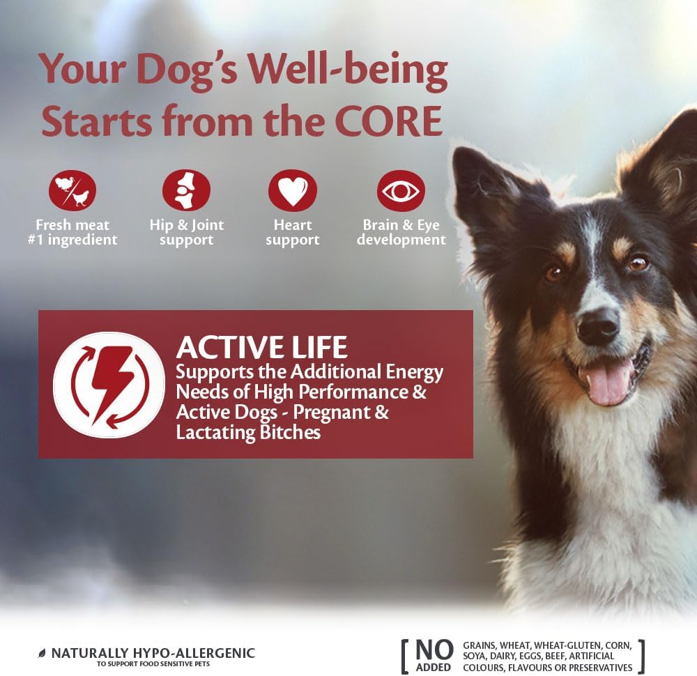Wellness CORE Active Life 10 kg, Chicken & Turkey – Dry Dog Food