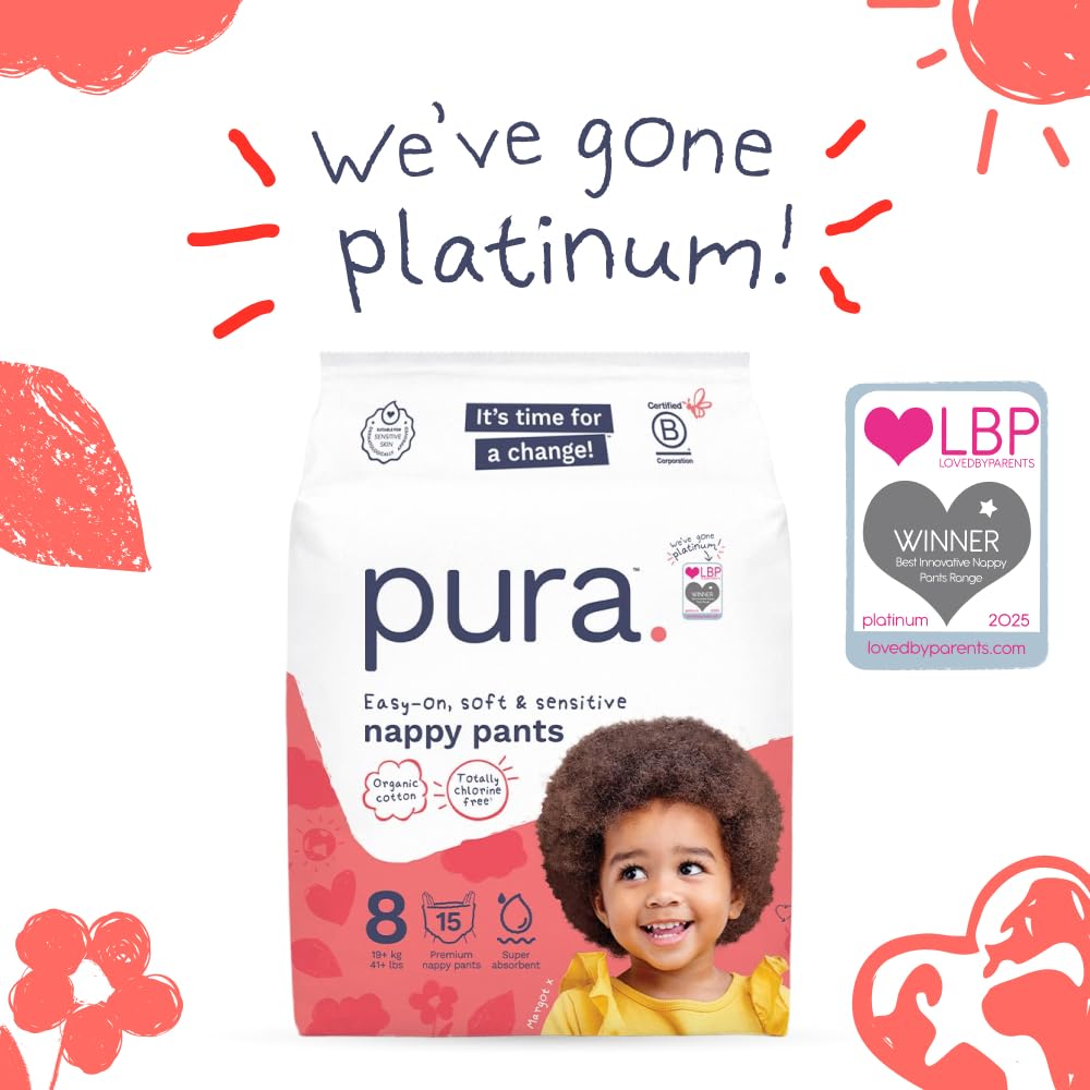 Pura Nappy Pants Size 9 (22kg+) 45 Count Sensitive Skin