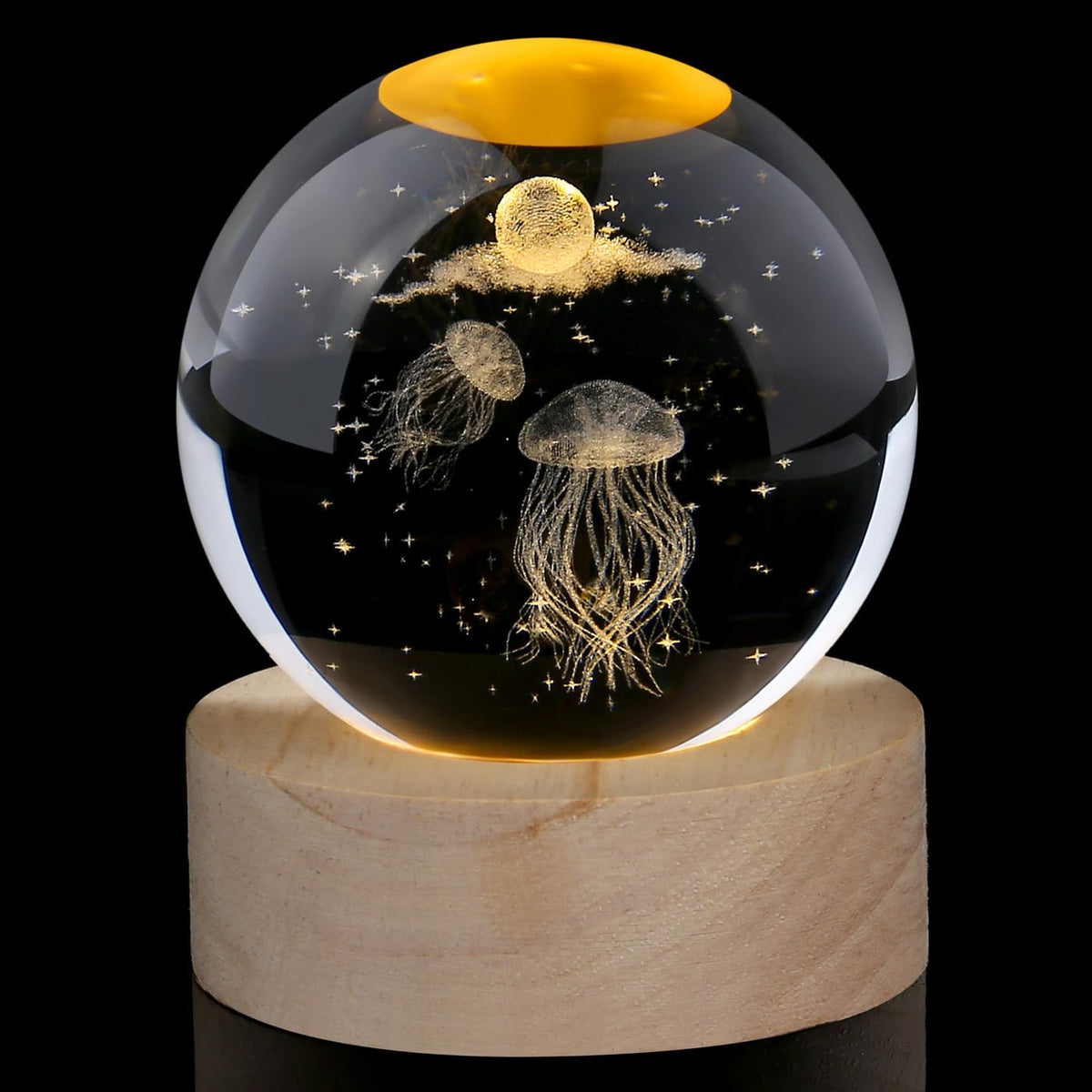 Glass Christmas Reindeer 3D Crystal Ball Christmas Ornaments