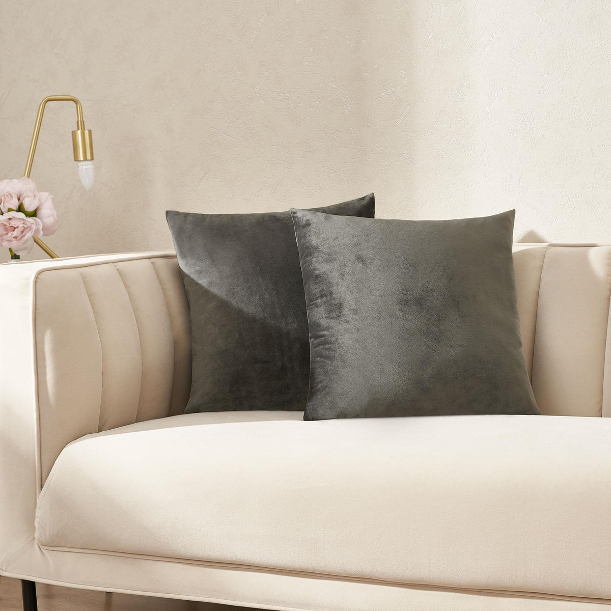 OHS Matte Velvet Cushion Covers Super Soft Luxury Square Pillowcases Multipack
