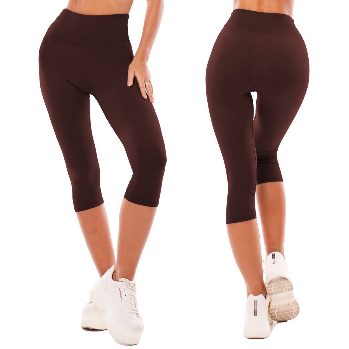 SINOPHANT High Waisted Capri 3/4 Length Leggings for Women