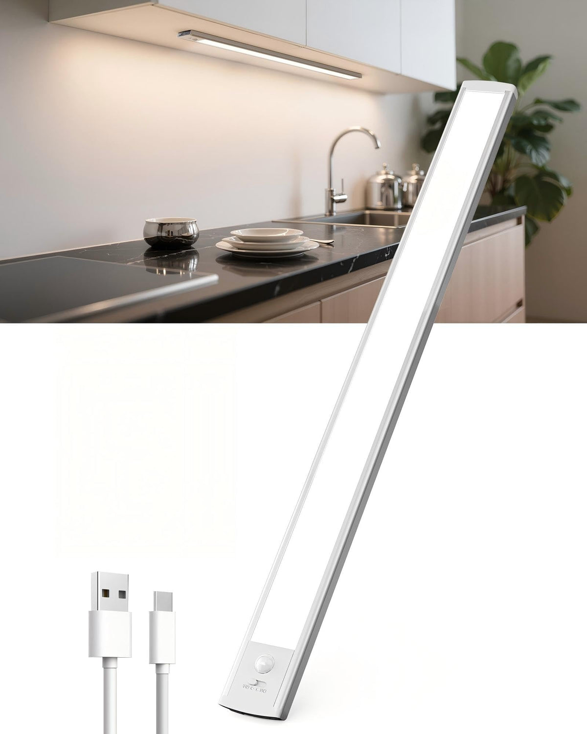 20cm Under Cabinet Kitchen Lights, Motion Sensor Lights Indoor