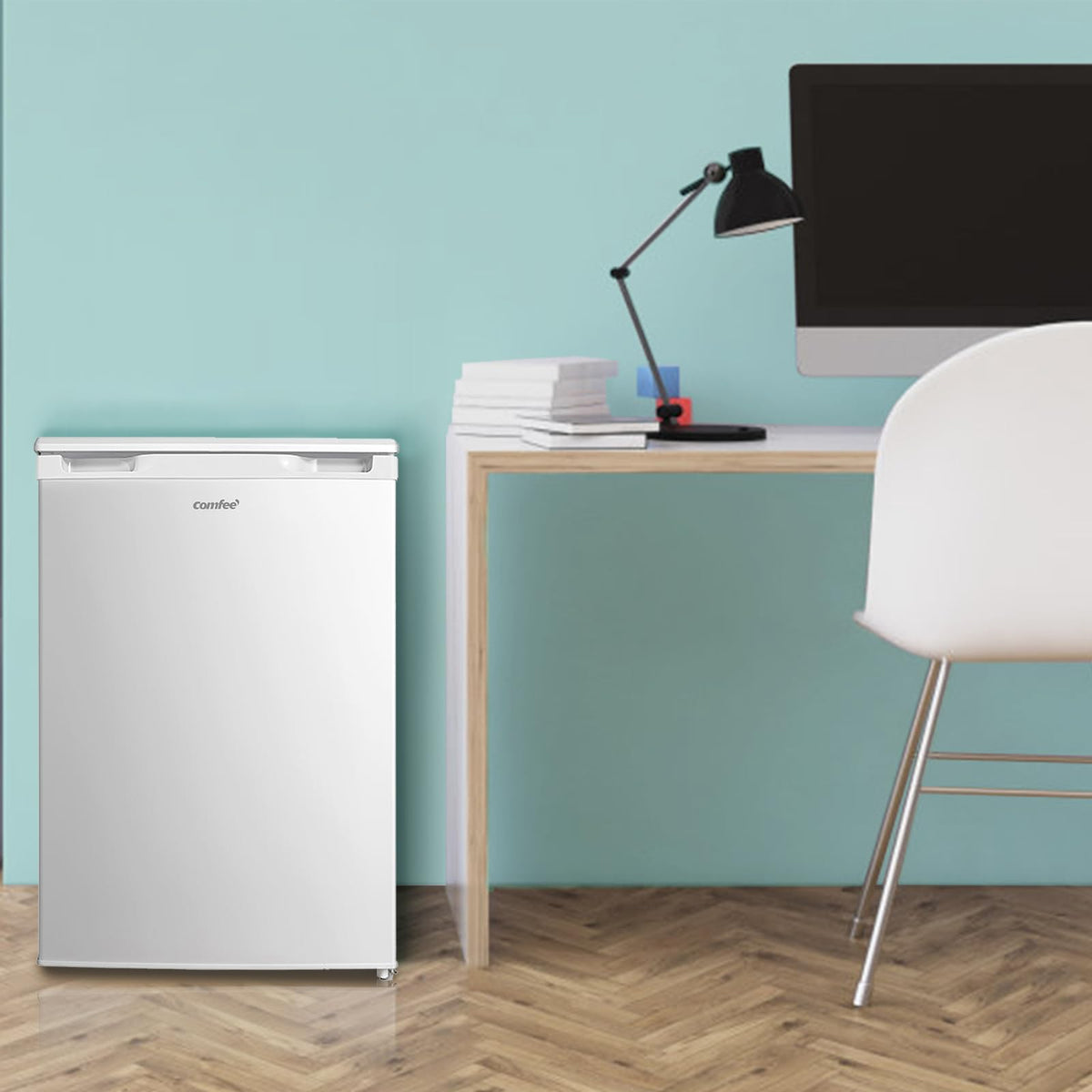 COMFEE' 80L Under Counter Fridge with 4-Star Ice Box, RCD80WH3UK(E)