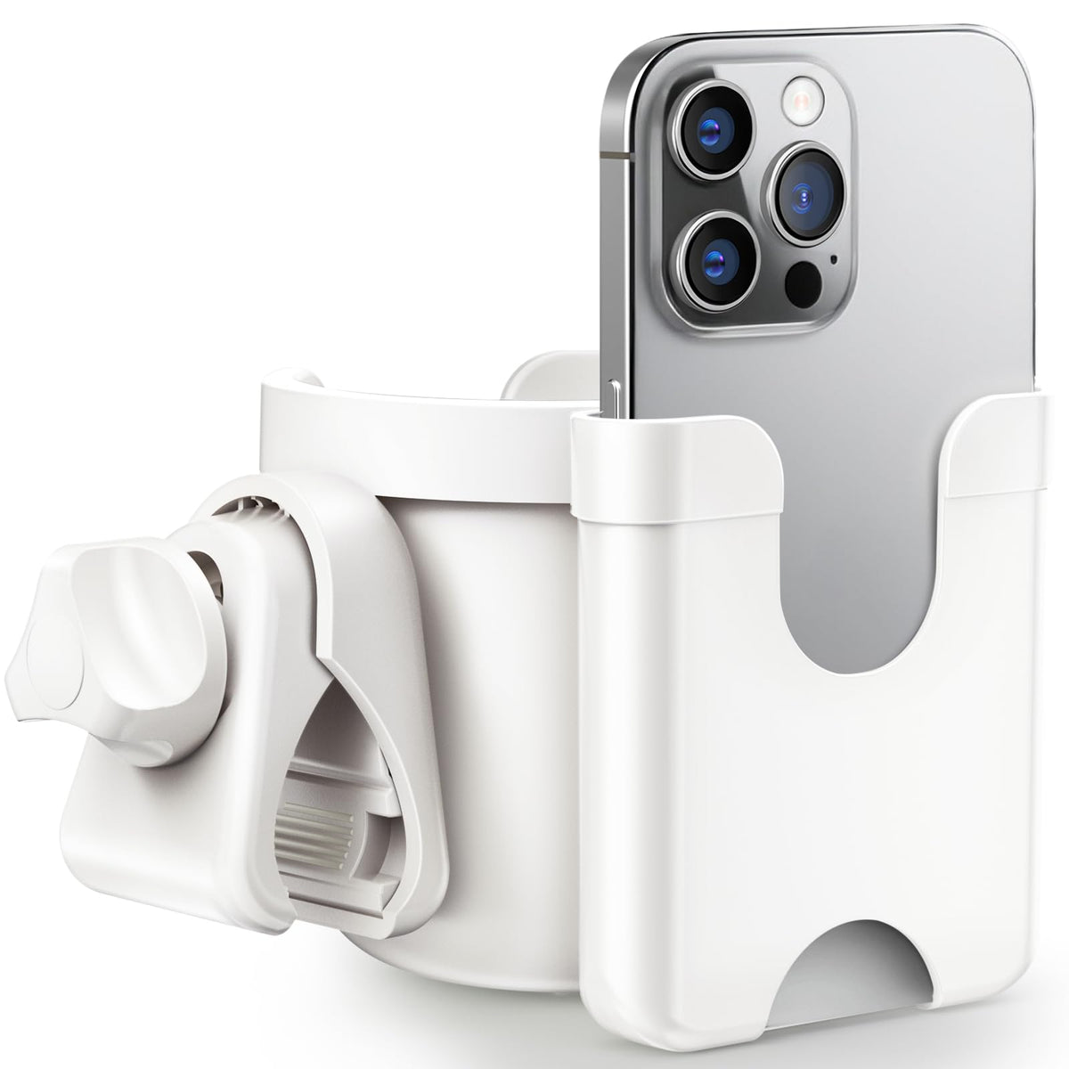 2-Pack Pram Cup Holder with Phone Holder, Universal Pram Buggy Accessories