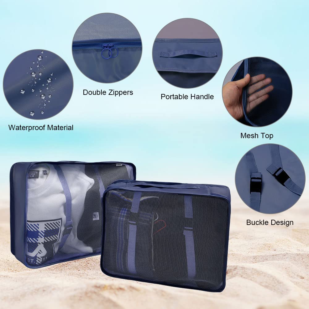 OSDUE Packing Cubes for Suitcase, 8PCS Thickening Travel Organiser Packing Bags Lightweight Travel Accessories Organizers Essentials Clothes Shoes Cosmetics Toiletries Storage Bags