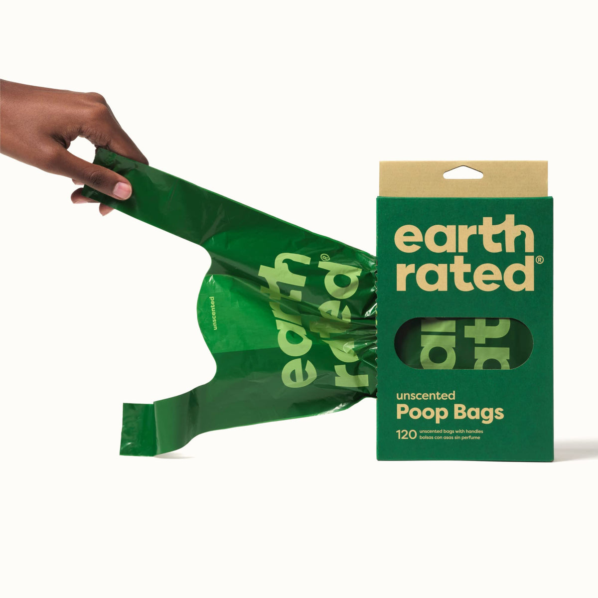 Earth Rated Dog Poo Bags with Handles, Easy Tie and Guaranteed Leakproof, Lavender Scented, 120 Bags