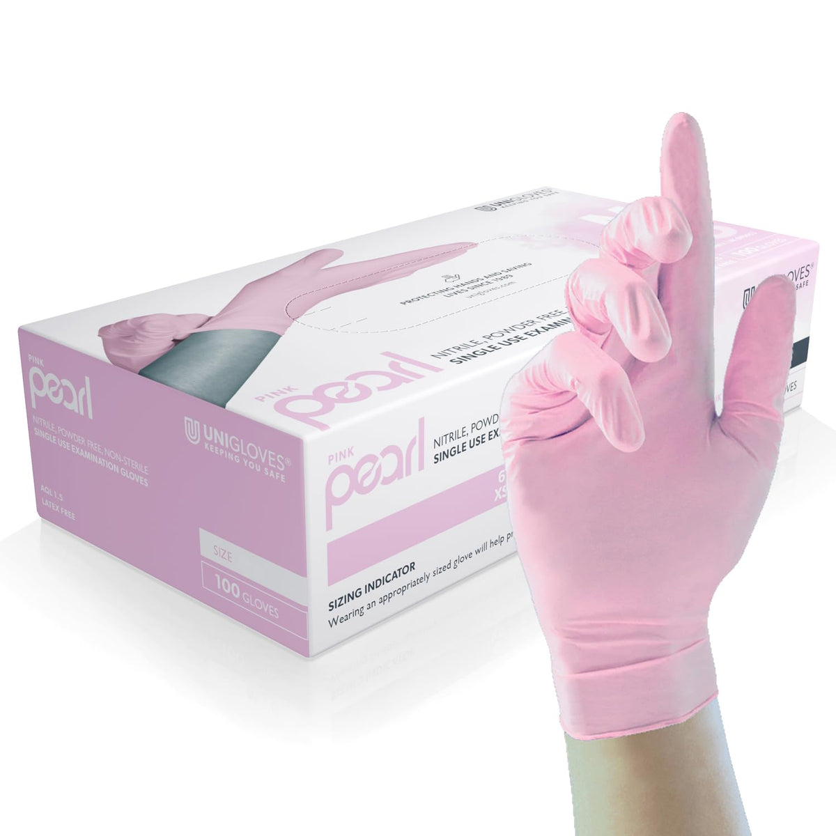 Unigloves White Pearl Nitrile Examination Gloves
