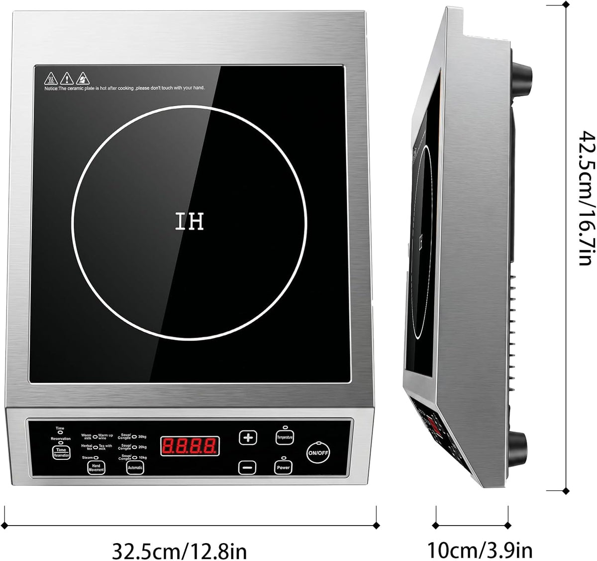 3500W Commercial Single Induction Cooker, Heavy Duty Touch Control Hob