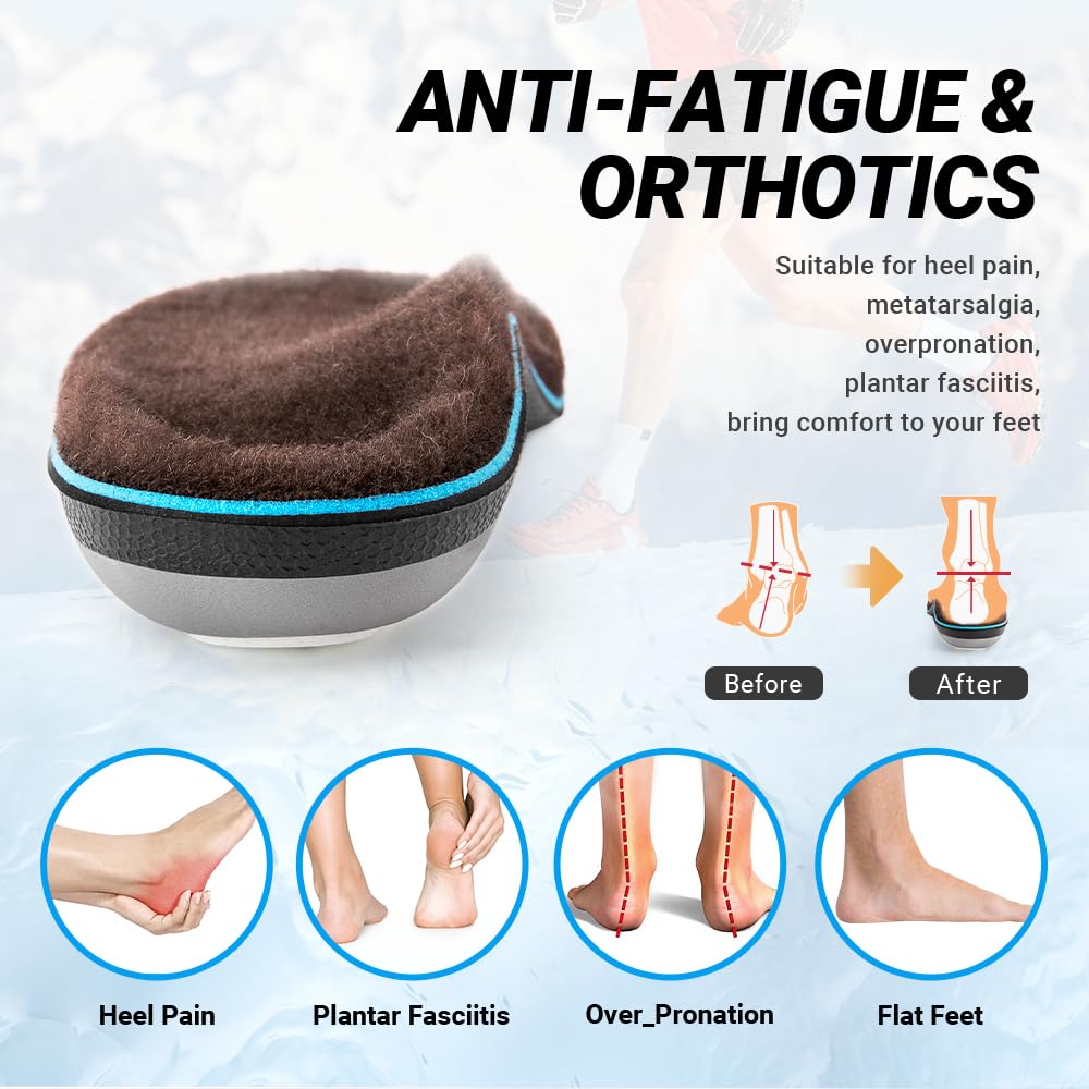 VALsole Orthotic Insole,Arch SupportFor Insole,Plantar FasciitisInsole,for OverPronation,Flat Feet,Metatarsalgia,Heel Pain, Insoles for Men and Women,Blue (UK 13-31cm, Blue-V227) (Pack of 2)