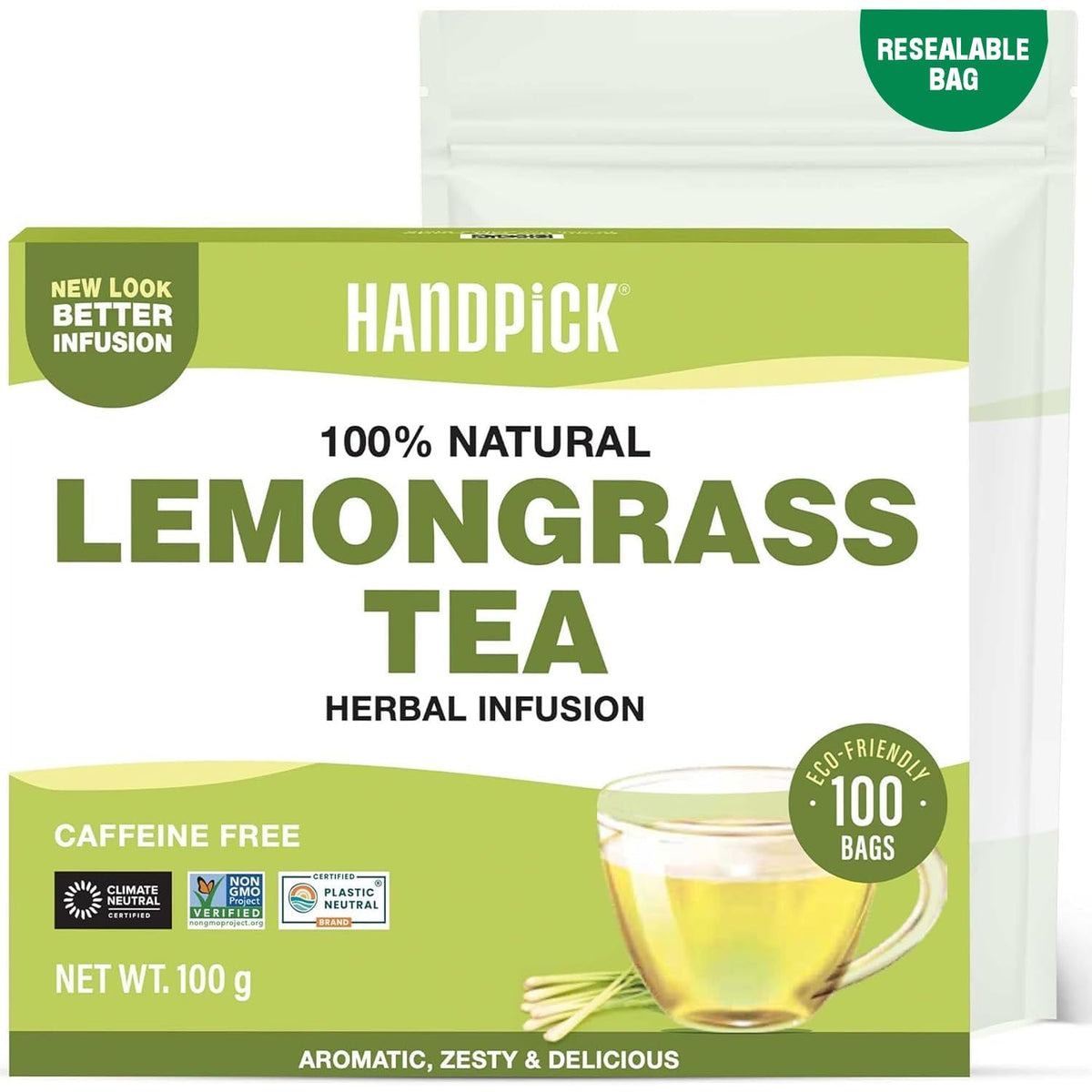 HANDPICK, Spearmint Tea Bags (100 Count), Spearmint Leaf Tea Bags