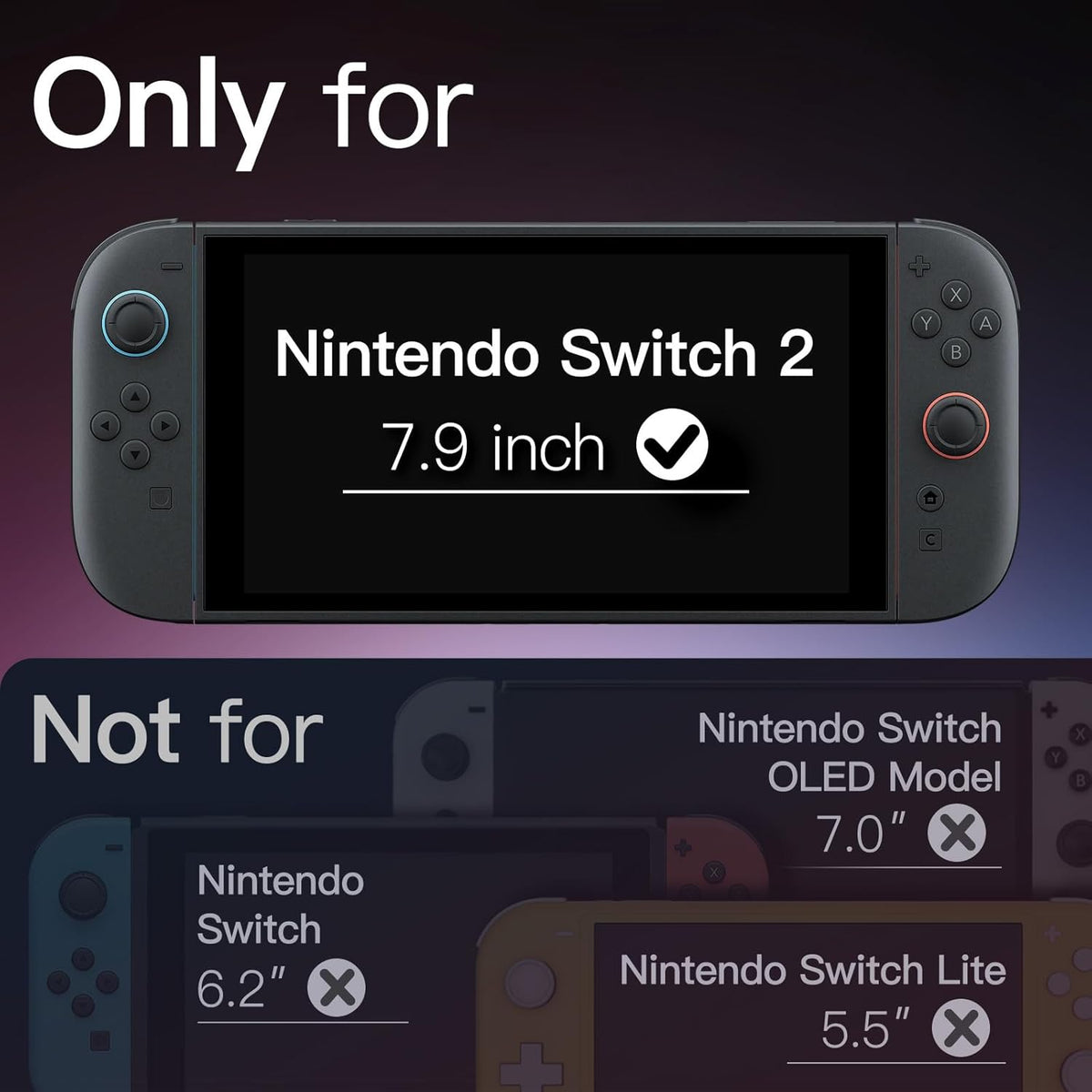 JETech Screen Protector for Nintendo Switch 2, 2-Pack
