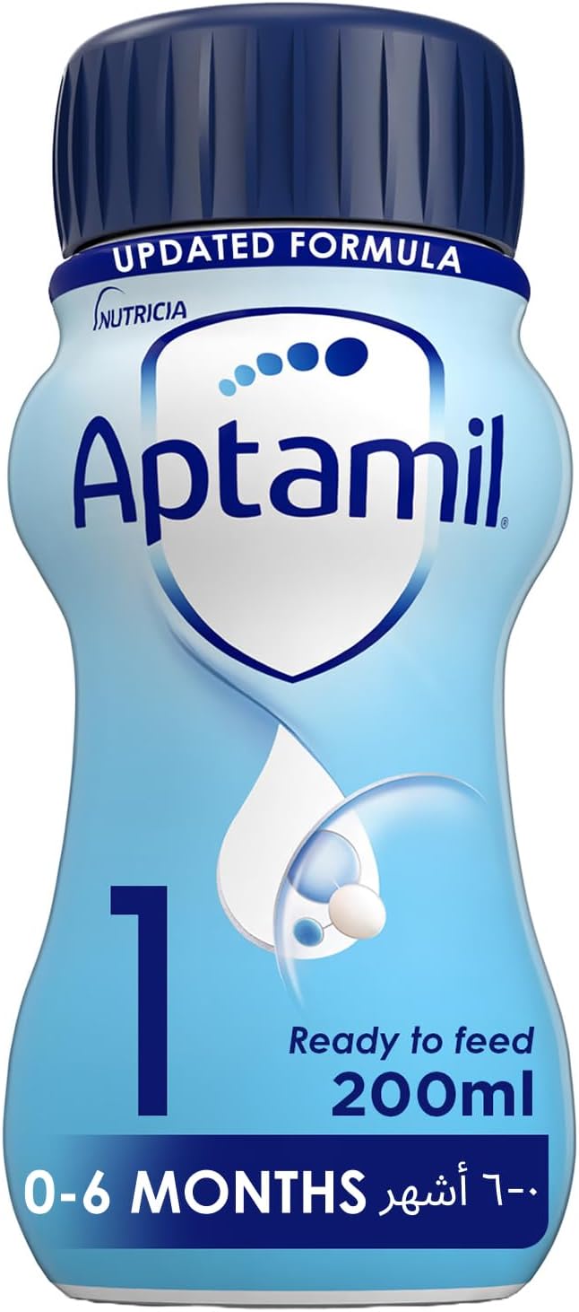 Aptamil 1 First Infant Baby Milk Liquid Formula, Ready to Feed, From Birth