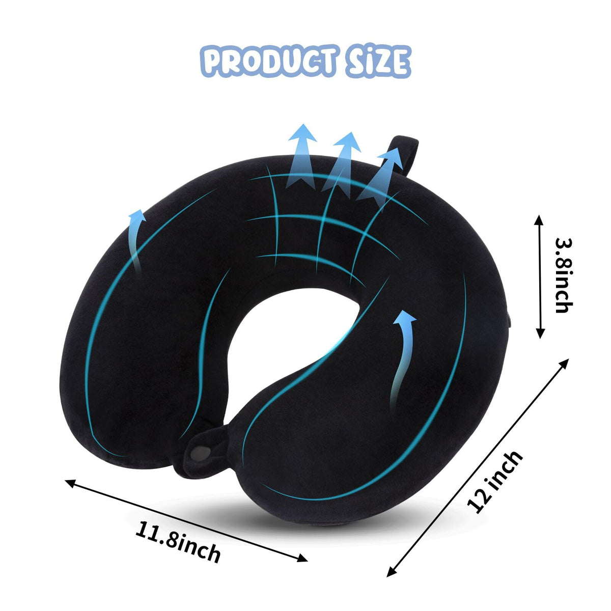 WENGX Travel Neck Pillow With Storage Bag Memory Foam Head Support Flight Pillows Cushion for Airplane Train Car Office Travel Essential for a Long Hauls Sleeping Rest(Pale Pink)