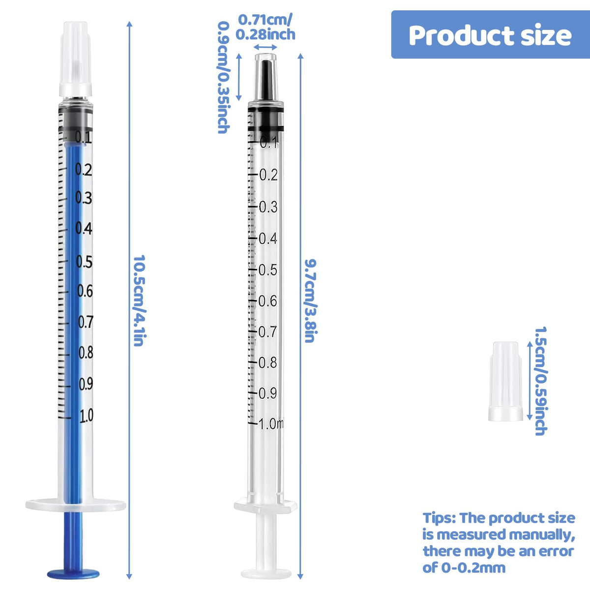 30pcs Colostrum Syringe with Cap 1ml Syringes for Colostrum Harvesting