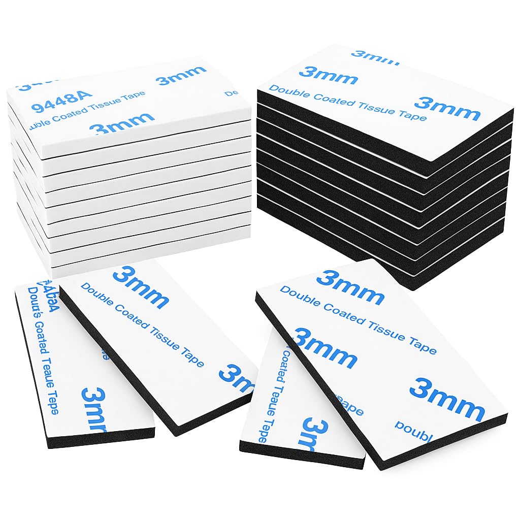 Ormith Double Sided Tape Heavy Duty 48 Pcs | Strong Double Sided Sticky Pads for Outdoor Indoor Wall Mounting | Water Proof Adhesive Strips for Quick Damage-Free Hanging (50 x 30mm)