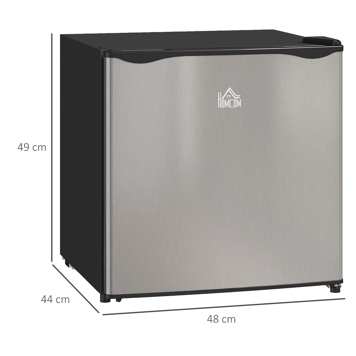 HOMCOM 46L Table Top Mini Fridge with Ice Box, Reversible Door, Cream