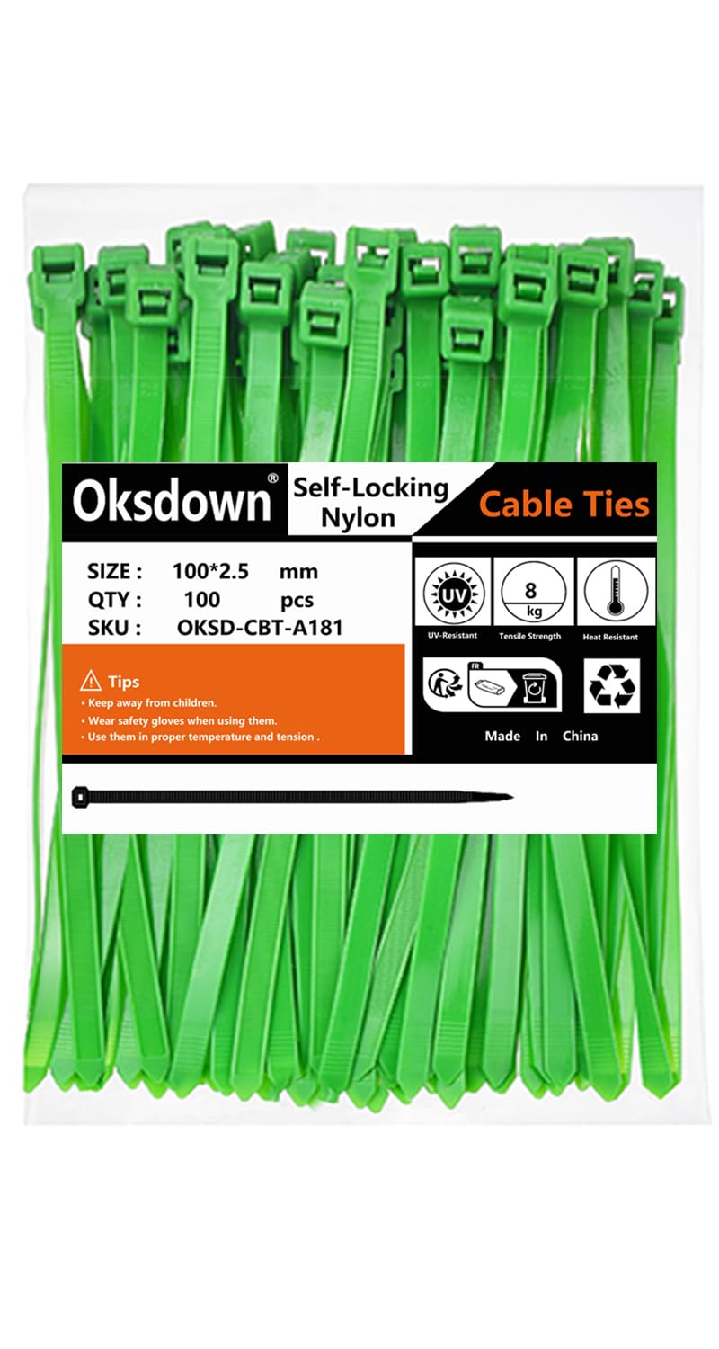 100 Pack Yellow Plastic Cable Ties 300mm×3.6mm Heavy Duty Strong Nylon Premium Self Locking 12 inch/30 cm Long Zip Tie Wraps