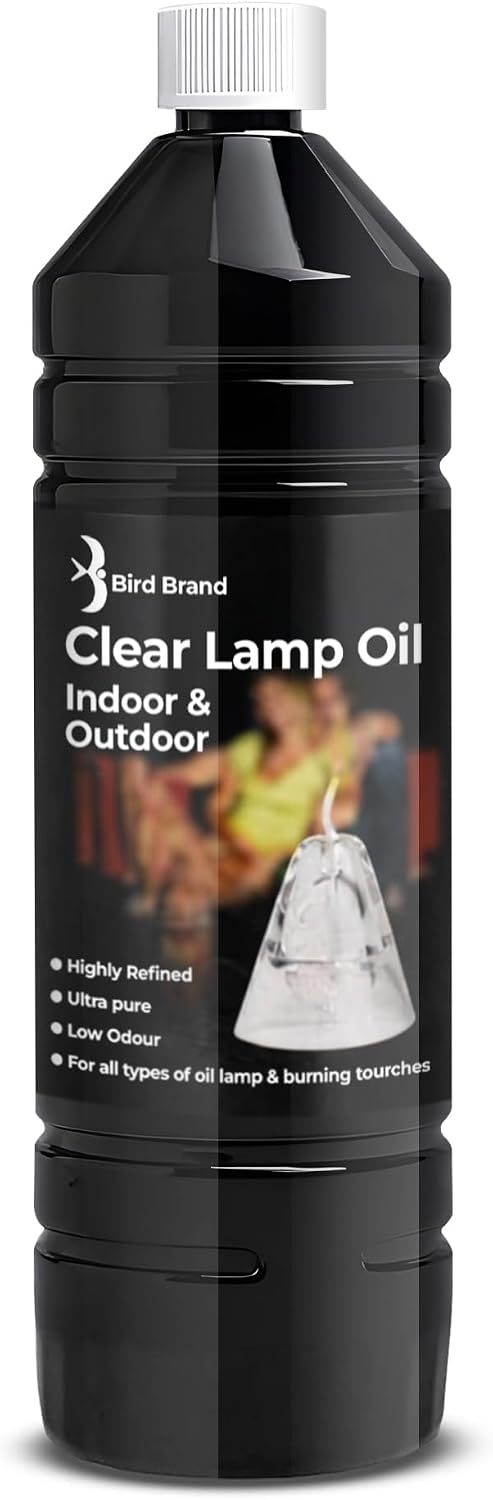 Quebec Clear Lamp Oil 2 x 1L – Clean Burning for Indoor & Outdoor Oil Lamps, Lanterns & Torches, Odorless Formula