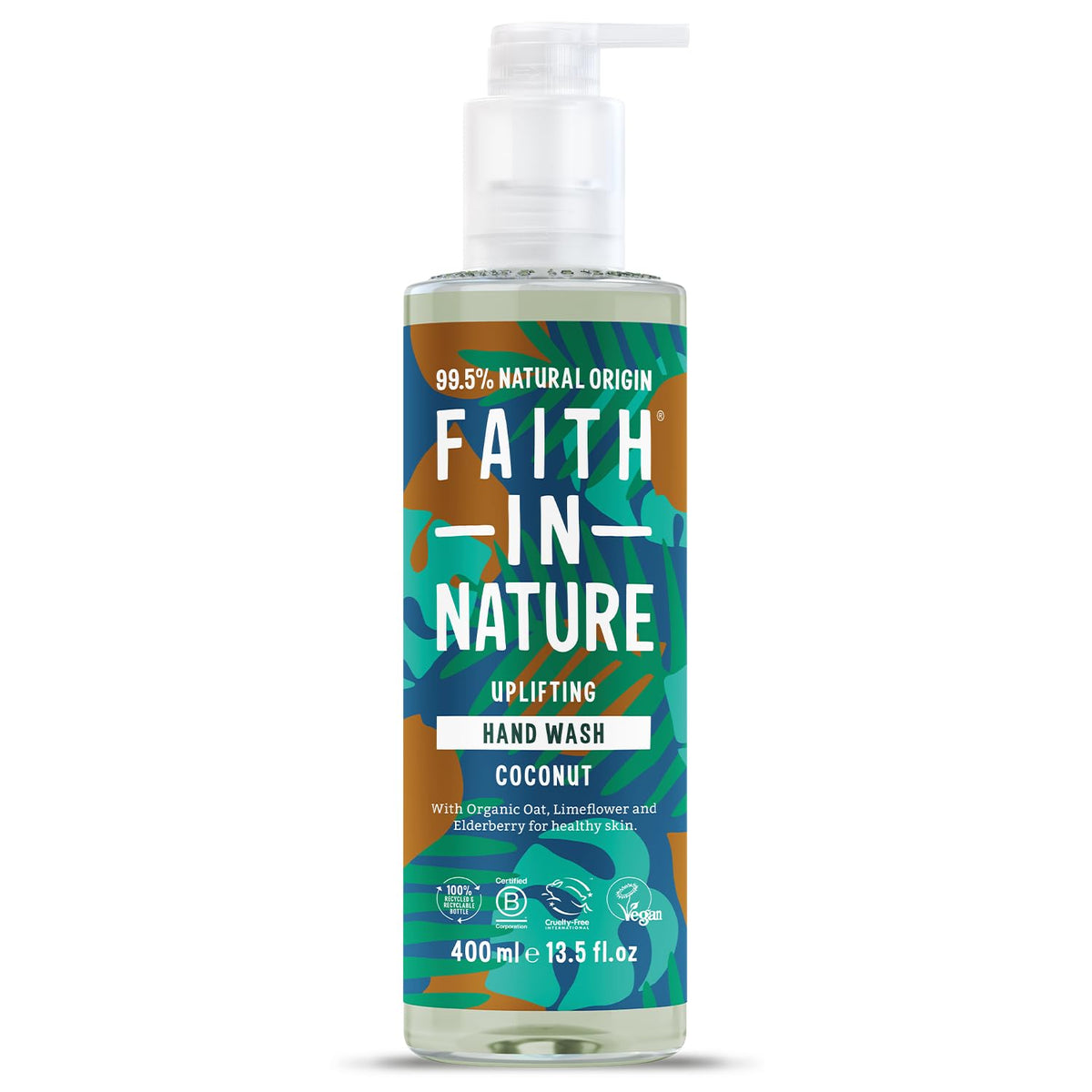 Faith In Nature Natural Aloe Vera and Tea Tree Hand Wash, Nourishing, Vegan and Cruelty Free, No SLS or Parabens, 400 ml