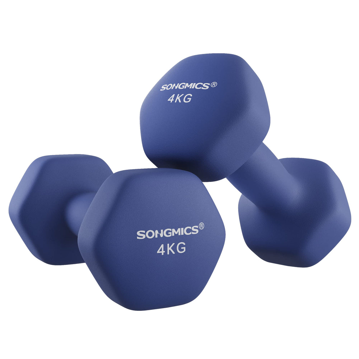 SONGMICS Set of 2 Hex Dumbbells with Neoprene Coating for Strength Training, Fitness, Home Workout