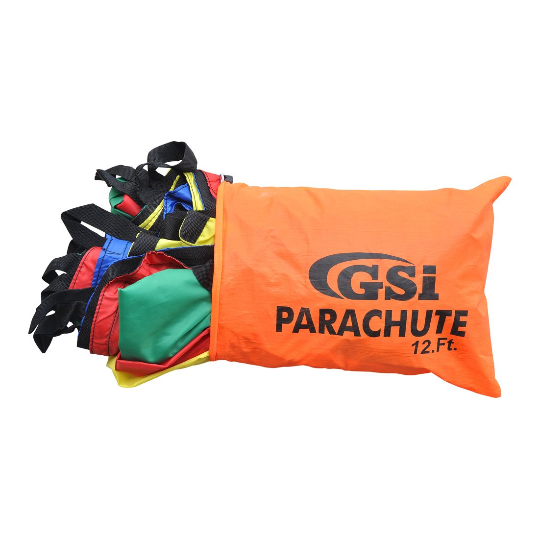 GSi Kids Play Parachute Rainbow Parachute Toy Tent Game for Kids Gymnastics Cooperative Play and Outdoor Playground Activities (6 Feet)