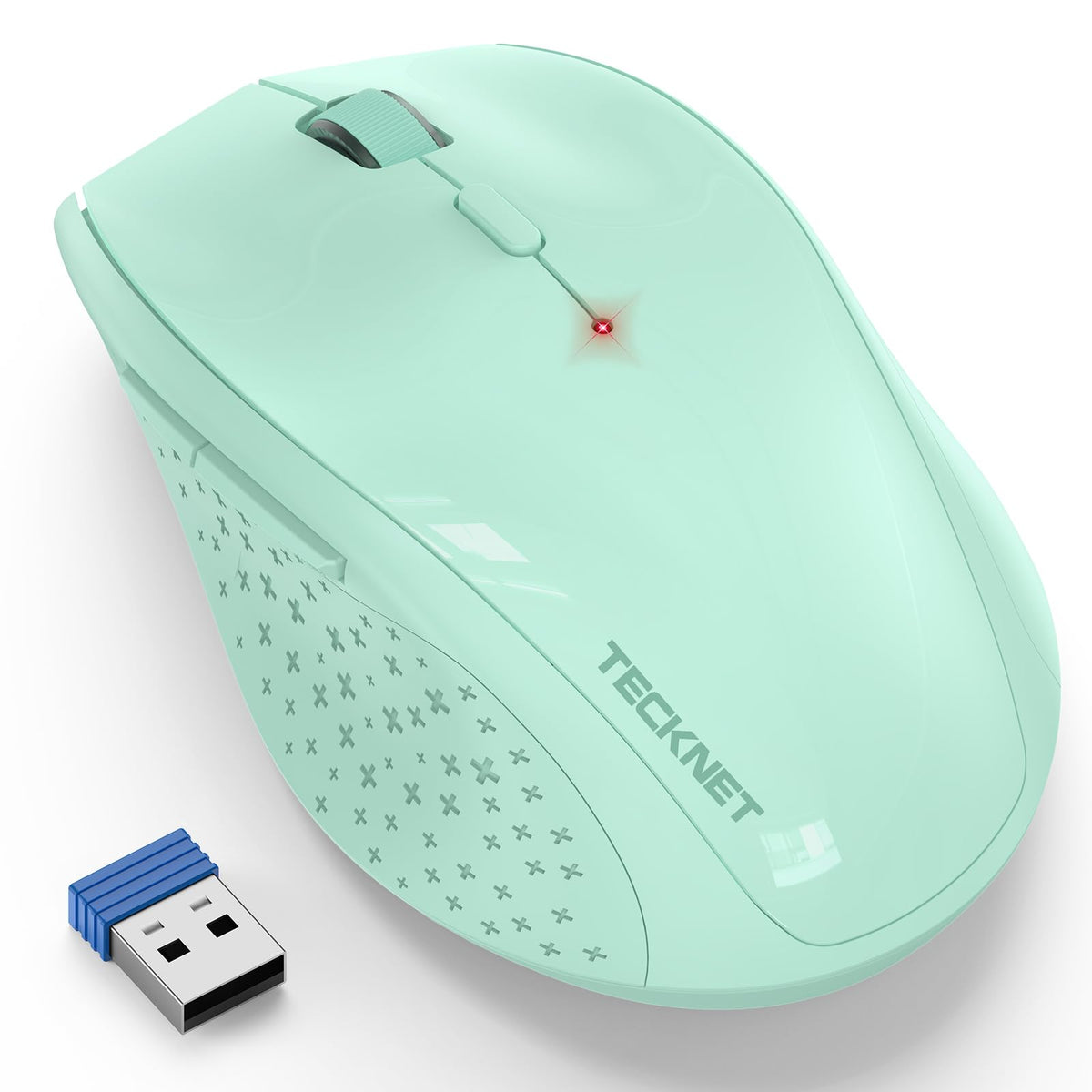 TECKNET Wireless Mouse for Laptop, 4800 DPI Optical Computer Mice with 6 Adjustable Levels, 30 Months Long Battery Life 2.4G Cordless USB Silent Mouse for Notebook, PC, Office Home Work -Grey