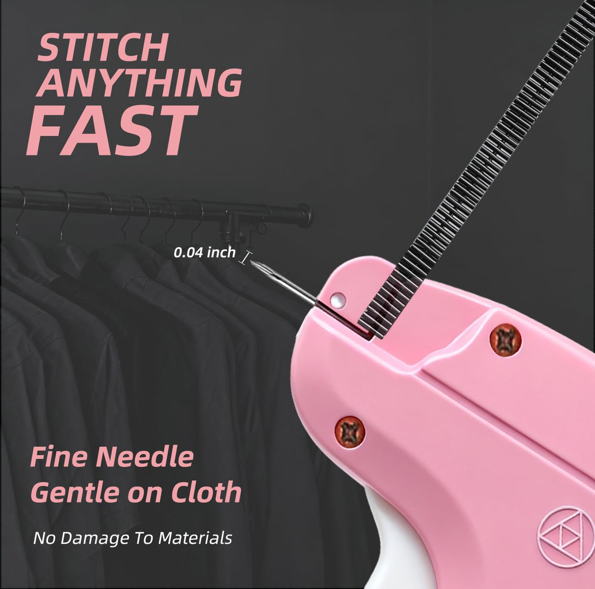 Stitchy Quick Clothing Fixer, Mini Stitch Gun for Clothes, Clothing Stitch Tagging Gun with Case,Stitchy Tool with 6 Needles,1500 Black & 1500 White 5mm Micro Fasteners