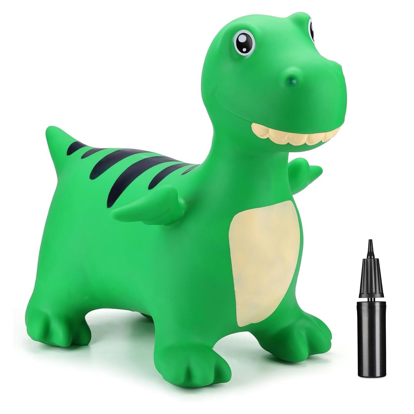 Green Dino Animal Bouncy Jump Space Hopper Inflatable Ride On Kids Children's Fun Toy Gift For Boys Girls Indoors Outdoors Pump Included PA7041