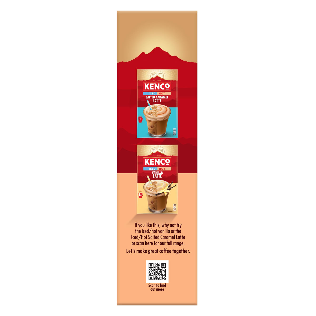 Kenco Iced Hot Salted Caramel Latte Sachets x8 (Pack of 5, Total 40 Sachets)