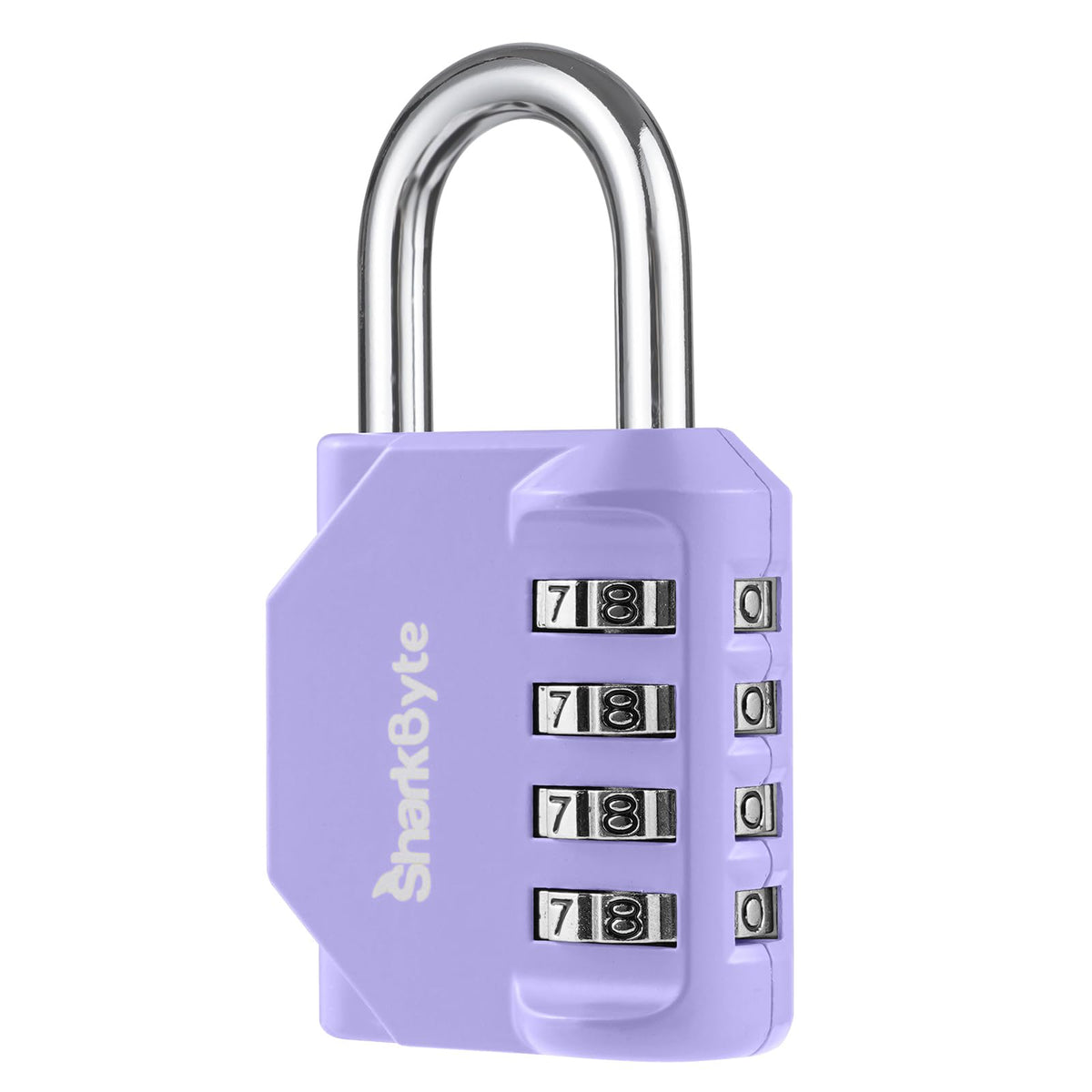 SharkByte Heavy Duty Combination Padlock – 4-Digit Weatherproof Outdoor Lock with Stainless Steel Shackle, Anti-Rust Resettable Code for Gym, School, Locker, Shed, Toolbox, Gate & Warehouse - Red