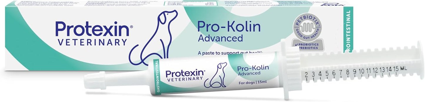 Pro-Kolin Advanced Gut Health Paste for Dogs to Firm Up Poop, Prebiotic and Probiotic Formula, Meat-Free Liver Flavour, 15ml