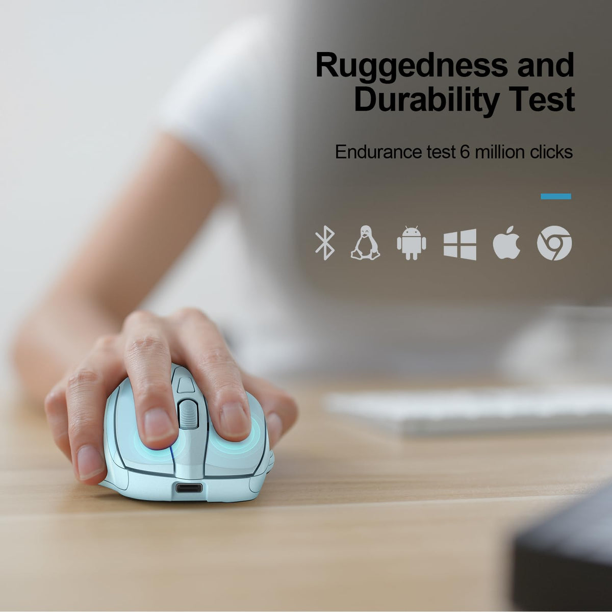 TECKNET Bluetooth Mouse, Rechargeable Bluetooth Wireless Mouse
