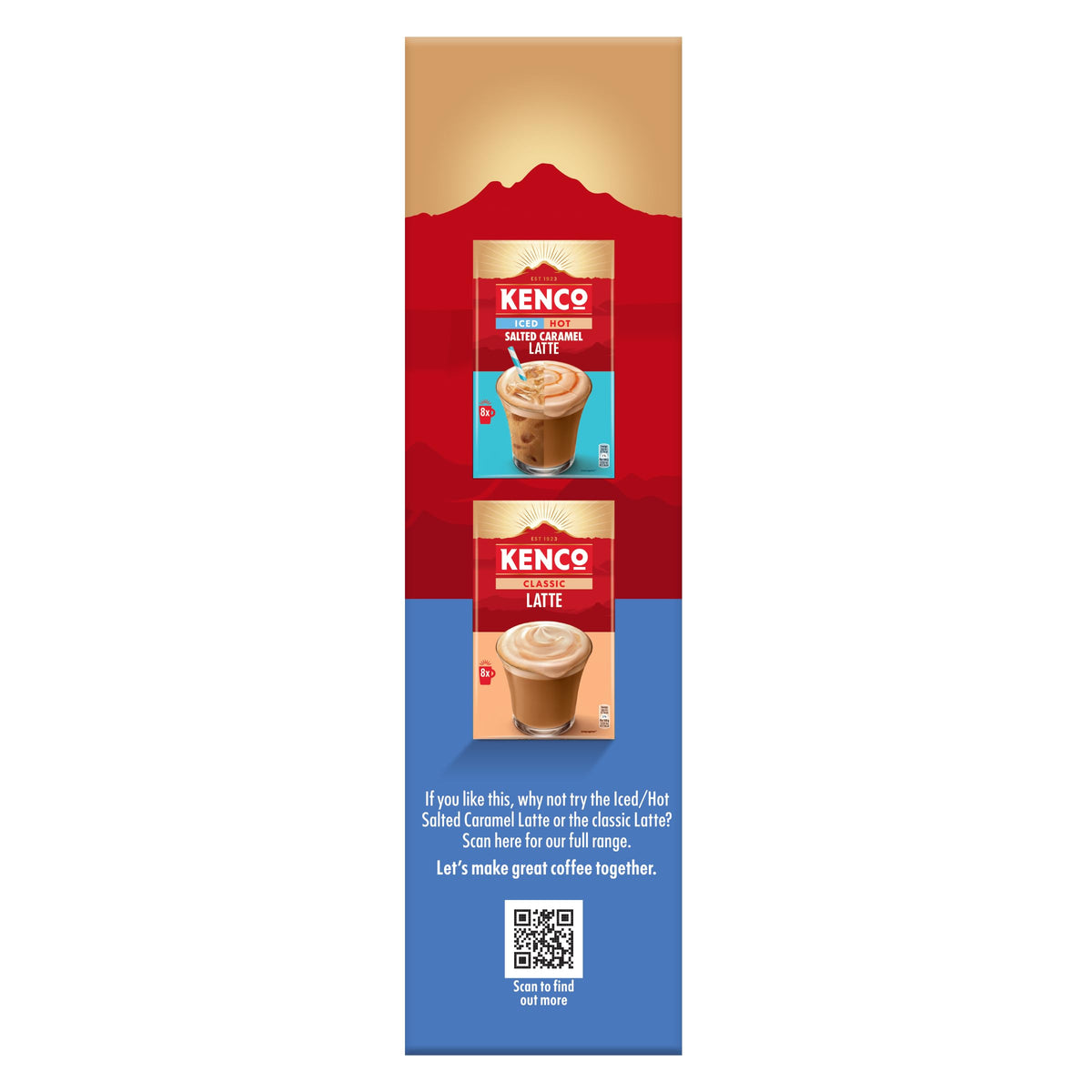 Kenco Iced Hot Salted Caramel Latte Sachets x8 (Pack of 5, Total 40 Sachets)