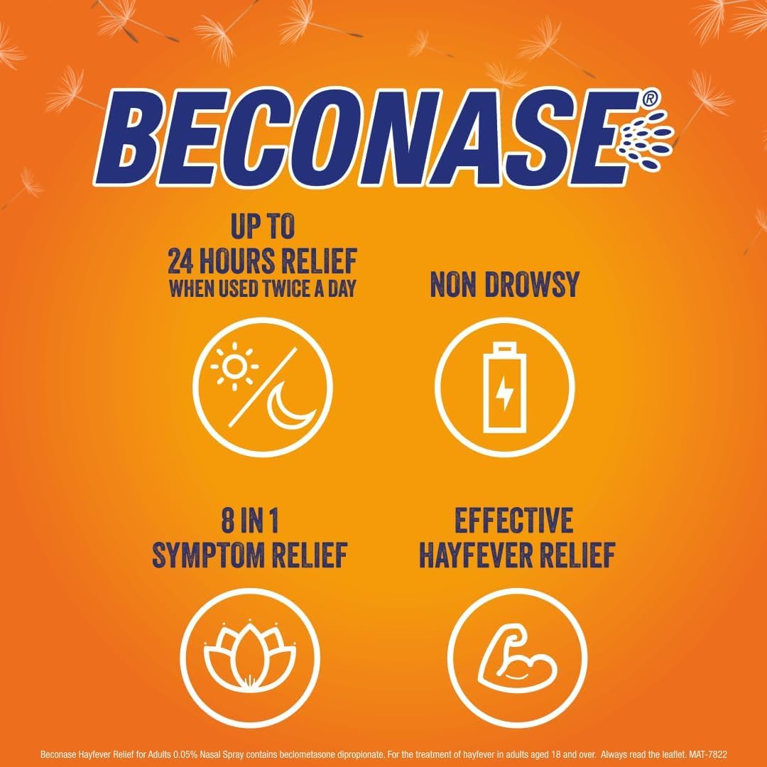 Beconase 8-in-1 Hayfever Relief Nasal Spray for Adults, 100 Sprays