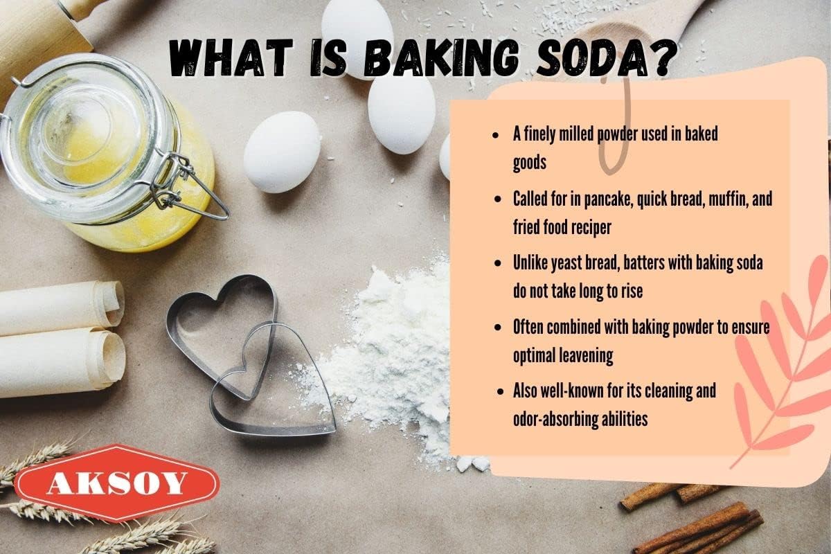 Aksoy Baking Soda 1.8KG Jar || Pure Sodium Bicarbonate Powder, Highest Purity, Food Grade – Versatile Baking Soda for Cooking, Baking, Cleaning, Deodorizing & More!