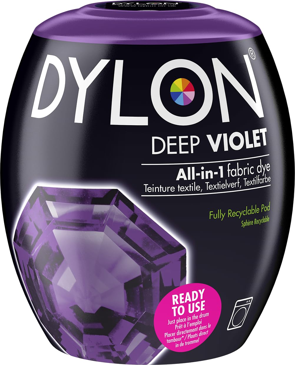 DYLON Washing Machine Fabric Dye Pod, Intense Black, 350g