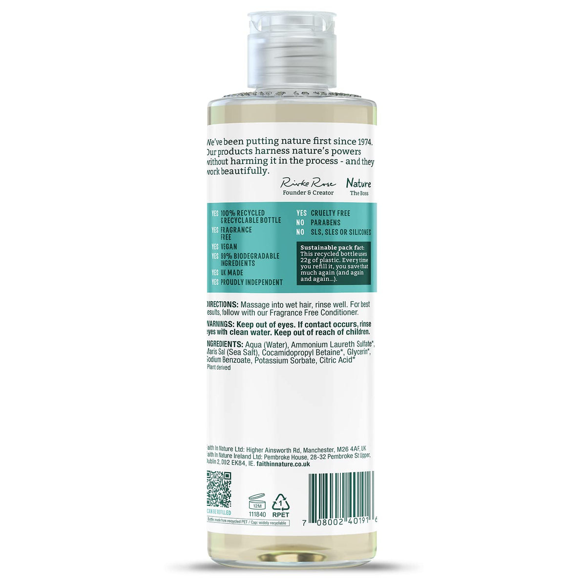 Faith In Nature Organic Coconut Shampoo, Hydrating for Dry Hair & Scalp, Vegan & Cruelty Free, No SLS, Silcones or Parabens, 400ml